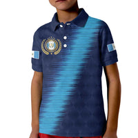 Guatemala Football Custom Kid Polo Shirt Go Los Chapines Blue Pattern