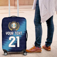Guatemala Football Custom Luggage Cover Go Los Chapines Blue Pattern