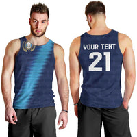 Guatemala Football Custom Men Tank Top Go Los Chapines Blue Pattern