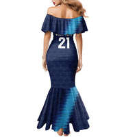 Guatemala Football Custom Mermaid Dress Go Los Chapines Blue Pattern