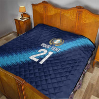 Guatemala Football Custom Quilt Go Los Chapines Blue Pattern