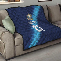 Guatemala Football Custom Quilt Go Los Chapines Blue Pattern
