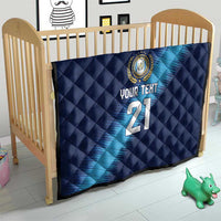 Guatemala Football Custom Quilt Go Los Chapines Blue Pattern