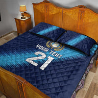 Guatemala Football Custom Quilt Bed Set Go Los Chapines Blue Pattern