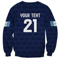 Guatemala Football Custom Sweatshirt Go Los Chapines Blue Pattern