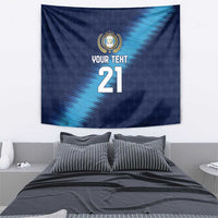 Guatemala Football Custom Tapestry Go Los Chapines Blue Pattern