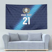Guatemala Football Custom Tapestry Go Los Chapines Blue Pattern