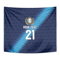Guatemala Football Custom Tapestry Go Los Chapines Blue Pattern