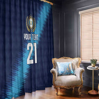 Guatemala Football Custom Window Curtain Go Los Chapines Blue Pattern