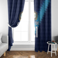 Guatemala Football Custom Window Curtain Go Los Chapines Blue Pattern