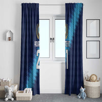 Guatemala Football Custom Window Curtain Go Los Chapines Blue Pattern