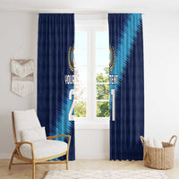 Guatemala Football Custom Window Curtain Go Los Chapines Blue Pattern