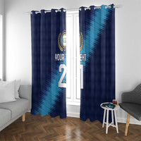 Guatemala Football Custom Window Curtain Go Los Chapines Blue Pattern