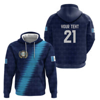 Guatemala Football Custom Zip Hoodie Go Los Chapines Blue Pattern