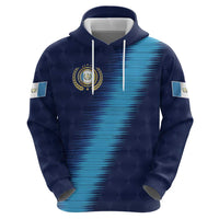 Guatemala Football Custom Zip Hoodie Go Los Chapines Blue Pattern