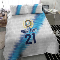 Guatemala Football Custom Bedding Set Go Los Chapines White Pattern