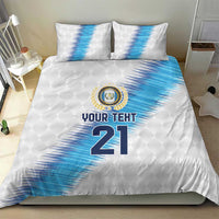 Guatemala Football Custom Bedding Set Go Los Chapines White Pattern