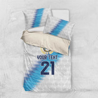 Guatemala Football Custom Bedding Set Go Los Chapines White Pattern