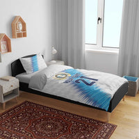 Guatemala Football Custom Bedding Set Go Los Chapines White Pattern