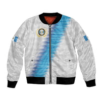Guatemala Football Custom Bomber Jacket Go Los Chapines White Pattern