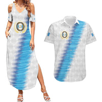 Guatemala Football Custom Couples Matching Summer Maxi Dress and Hawaiian Shirt Go Los Chapines White Pattern