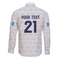 Guatemala Football Custom Family Matching Off The Shoulder Long Sleeve Dress and Hawaiian Shirt Go Los Chapines White Pattern