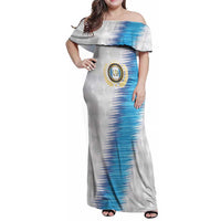 Guatemala Football Custom Family Matching Off Shoulder Maxi Dress and Hawaiian Shirt Go Los Chapines White Pattern