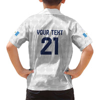 Guatemala Football Custom Kid Hawaiian Shirt Go Los Chapines White Pattern