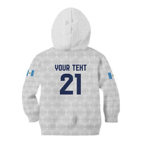 Guatemala Football Custom Kid Hoodie Go Los Chapines White Pattern