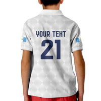 Guatemala Football Custom Kid Polo Shirt Go Los Chapines White Pattern