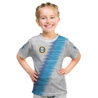 Guatemala Football Custom Kid T Shirt Go Los Chapines White Pattern