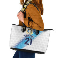 Guatemala Football Custom Leather Tote Bag Go Los Chapines White Pattern