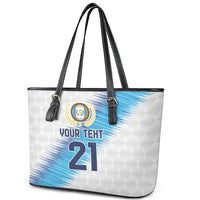 Guatemala Football Custom Leather Tote Bag Go Los Chapines White Pattern