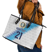 Guatemala Football Custom Leather Tote Bag Go Los Chapines White Pattern