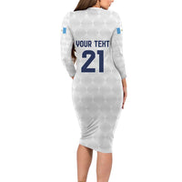 Guatemala Football Custom Long Sleeve Bodycon Dress Go Los Chapines White Pattern