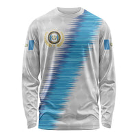 Guatemala Football Custom Long Sleeve Shirt Go Los Chapines White Pattern
