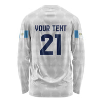 Guatemala Football Custom Long Sleeve Shirt Go Los Chapines White Pattern