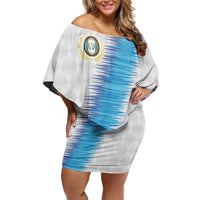 Guatemala Football Custom Off Shoulder Short Dress Go Los Chapines White Pattern