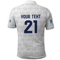 Guatemala Football Custom Polo Shirt Go Los Chapines White Pattern