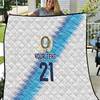 Guatemala Football Custom Quilt Go Los Chapines White Pattern