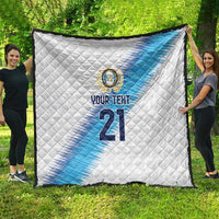 Guatemala Football Custom Quilt Go Los Chapines White Pattern