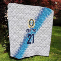 Guatemala Football Custom Quilt Go Los Chapines White Pattern