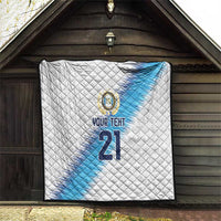 Guatemala Football Custom Quilt Go Los Chapines White Pattern