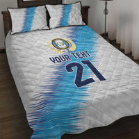 Guatemala Football Custom Quilt Bed Set Go Los Chapines White Pattern