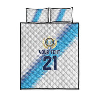 Guatemala Football Custom Quilt Bed Set Go Los Chapines White Pattern