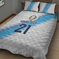 Guatemala Football Custom Quilt Bed Set Go Los Chapines White Pattern