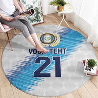 Guatemala Football Custom Round Carpet Go Los Chapines White Pattern