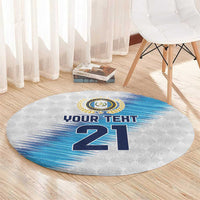 Guatemala Football Custom Round Carpet Go Los Chapines White Pattern