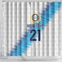 Guatemala Football Custom Shower Curtain Go Los Chapines White Pattern