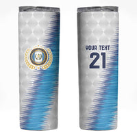 Guatemala Football Custom Skinny Tumbler Go Los Chapines White Pattern